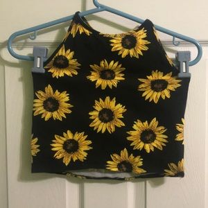 Sunflower Halter Crop Top